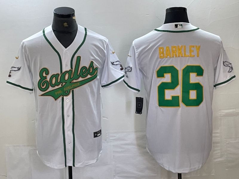 Men Philadelphia Eagles #26 Barkley White 2024 Nike Co branded NFL Jersey style 5->philadelphia eagles->NFL Jersey